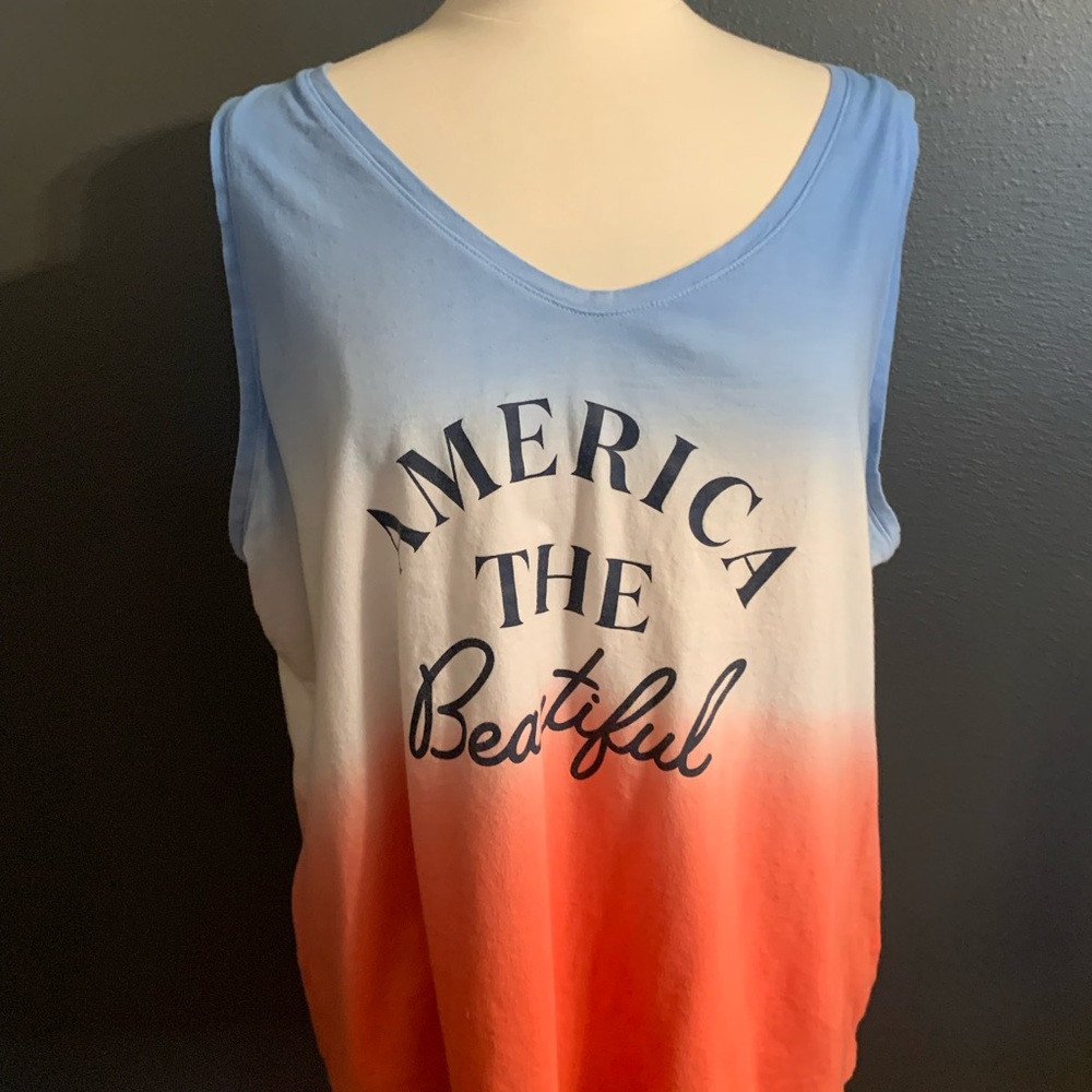 Old Navy Blue and Red Gradient Sleeveless Top